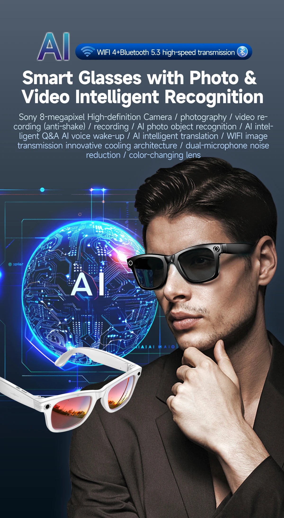 VisionPro AI Smart Glasses
