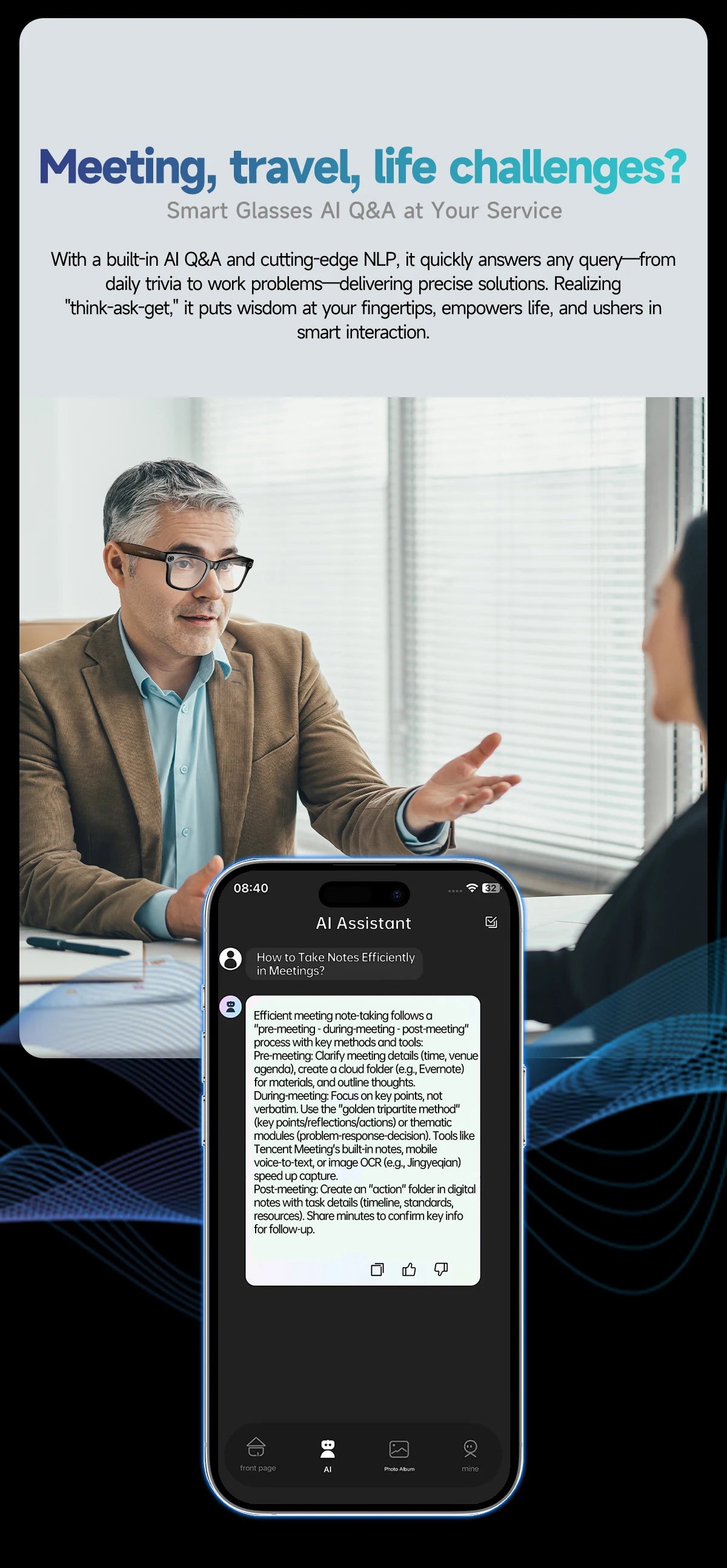 VisionPro AI Smart Glasses