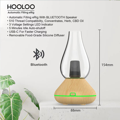 3-in-1 Water Glass Hookah Bluetooth Speaker – Wax & Dry Burner, Glass / Metal Build, USB-C