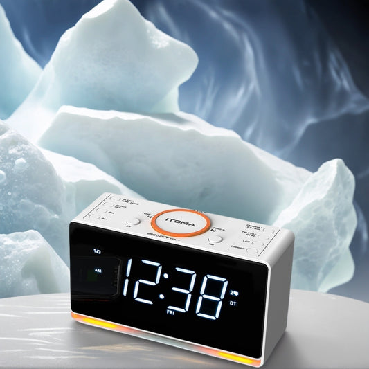 LED Alarm Clock Radio Speaker – Dual Alarm, USB Charger, Adjustable Dimmer