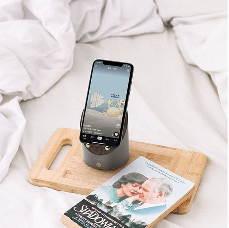 Wooden Induction Speaker Clock — Set Phone Down, Sound On (Bluetooth Optional)