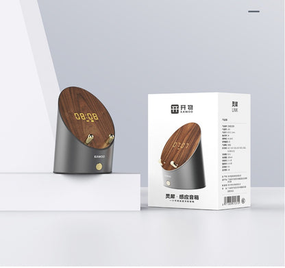 Wooden Induction Speaker Clock — Set Phone Down, Sound On (Bluetooth Optional)