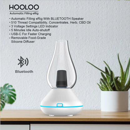 3-in-1 Water Glass Hookah Bluetooth Speaker – Wax & Dry Burner, Glass / Metal Build, USB-C