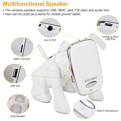 Puppy Dog Wireless Animal Speaker – Stereo, MMC Card & FM, Built-in Mic