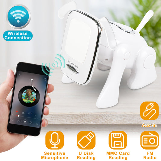 Puppy Dog Wireless Animal Speaker – Stereo, MMC Card & FM, Built-in Mic