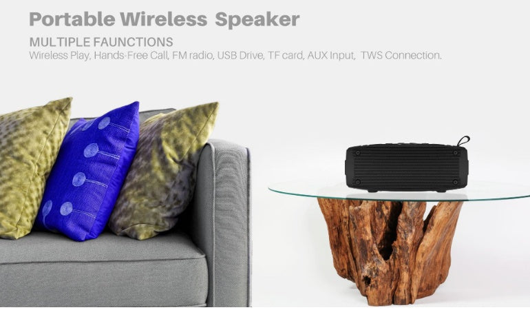 Portable Bluetooth Speaker – Stereo Twin Drivers, 6-Hour Playtime, 1200mAh Battery
