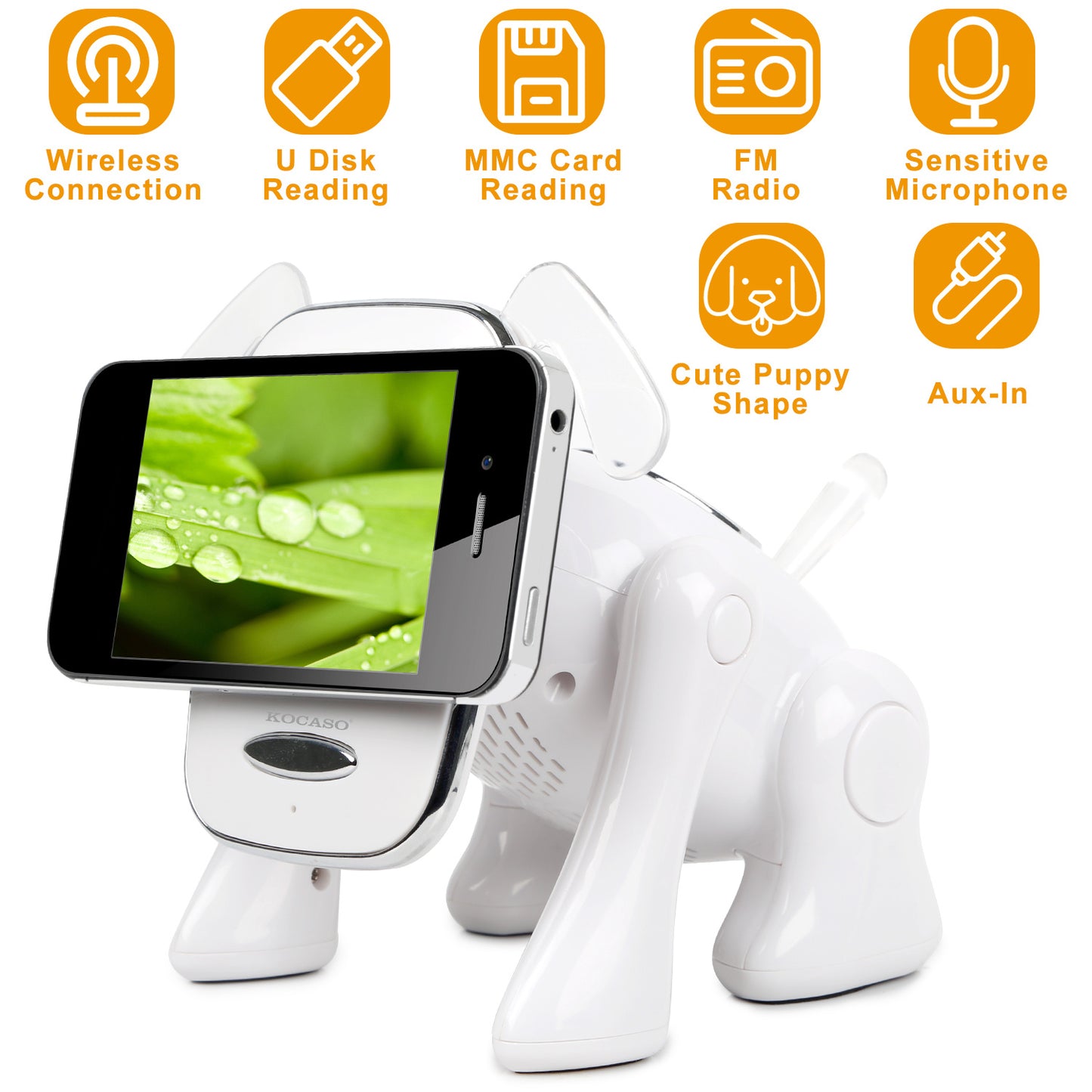 Puppy Dog Wireless Animal Speaker – Stereo, MMC Card & FM, Built-in Mic