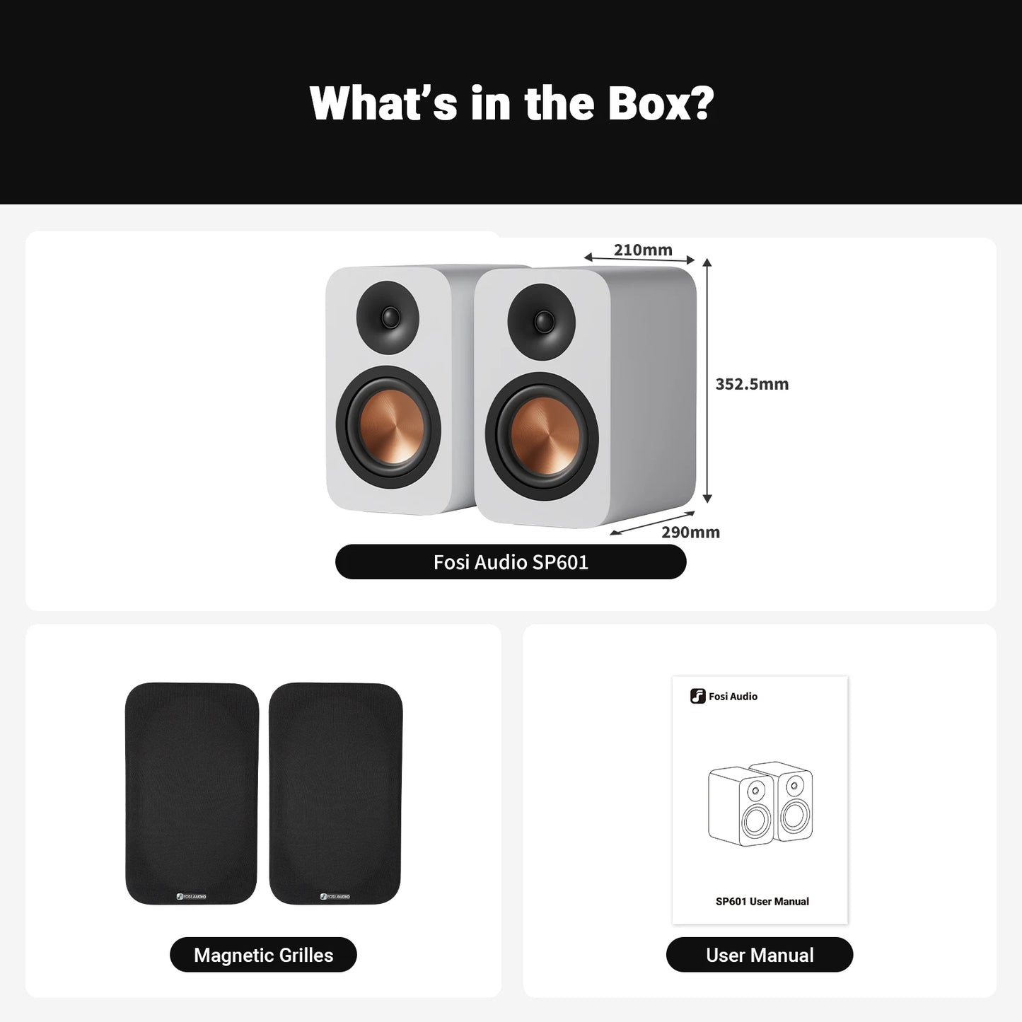 Fosi SP601 Hi-Fi Bookshelf Speakers