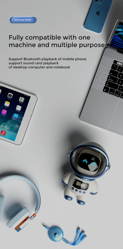 CosmoBeat™ Astronaut Bluetooth Speaker – Nightlight, FM Radio & Subwoofer