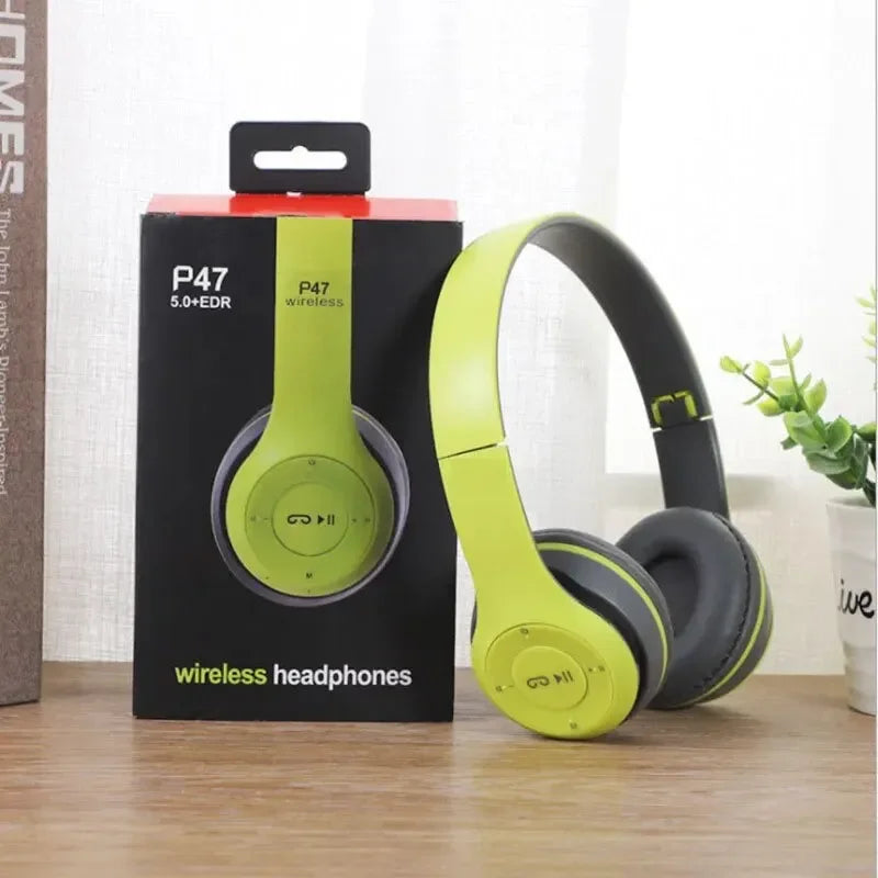 AeroBass™ P47 Wireless Headphones – Foldable Bluetooth 5.0 Stereo with Mic