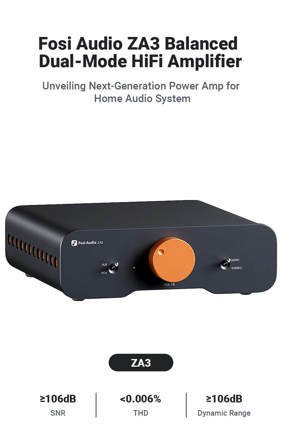 Fosi Audio ZA3 Balanced Power Amplifier