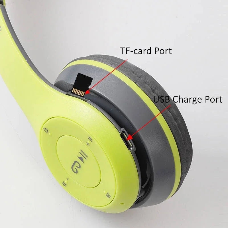 AeroBass™ P47 Wireless Headphones – Foldable Bluetooth 5.0 Stereo with Mic