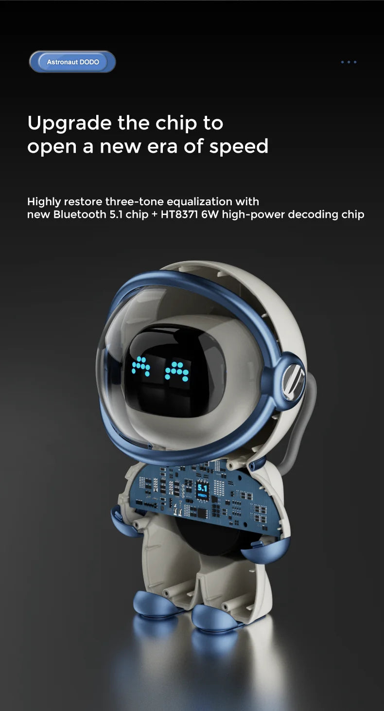CosmoBeat™ Astronaut Bluetooth Speaker – Nightlight, FM Radio & Subwoofer