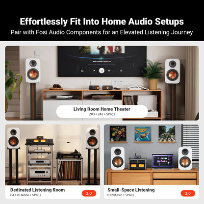 Fosi SP601 Hi-Fi Bookshelf Speakers