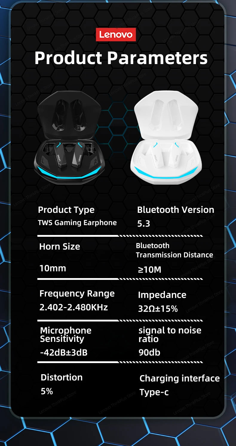 Lenovo GM2 Pro Gaming Earphones Bluetooth 5.3 Sport - Edmund & Co.
