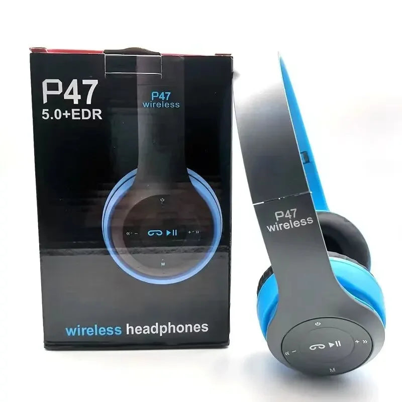 AeroBass™ P47 Wireless Headphones – Foldable Bluetooth 5.0 Stereo with Mic
