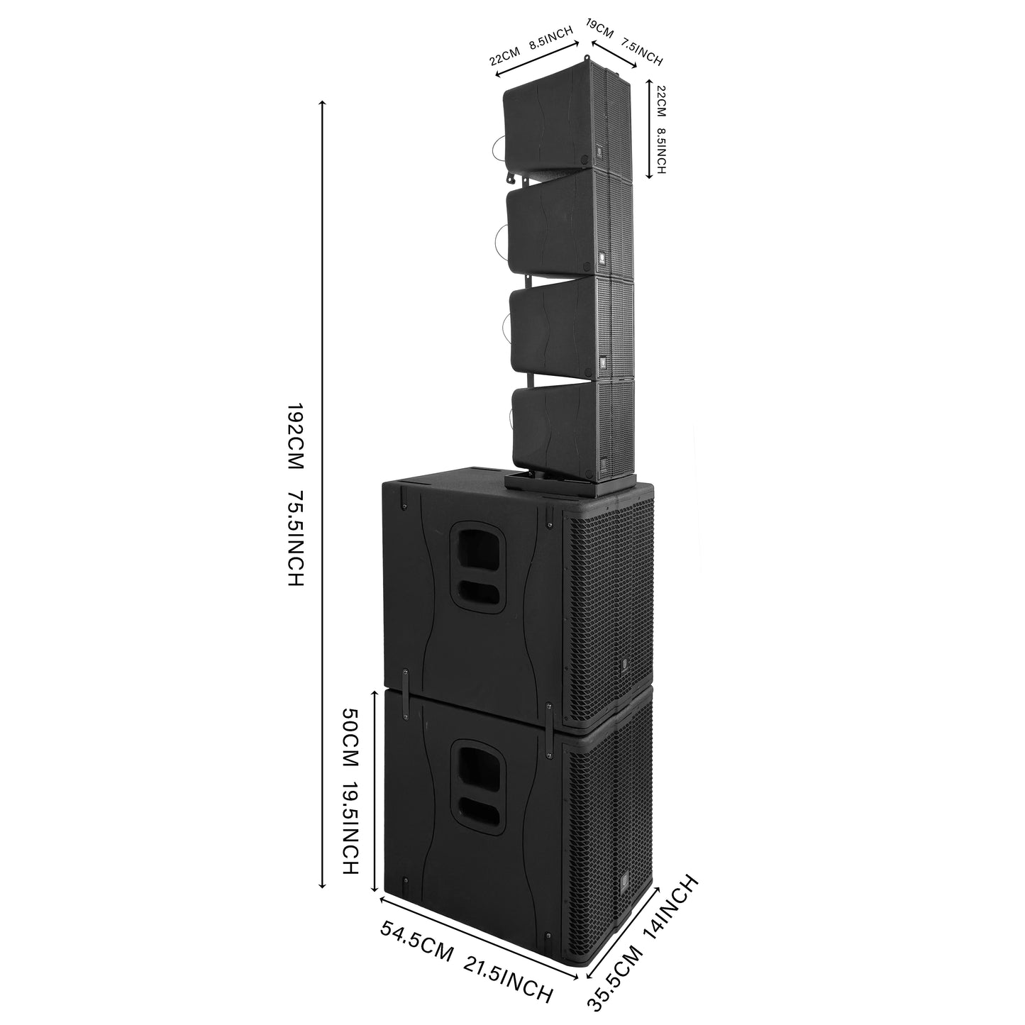 PRORECK 8000W Dual 12" Line Array System