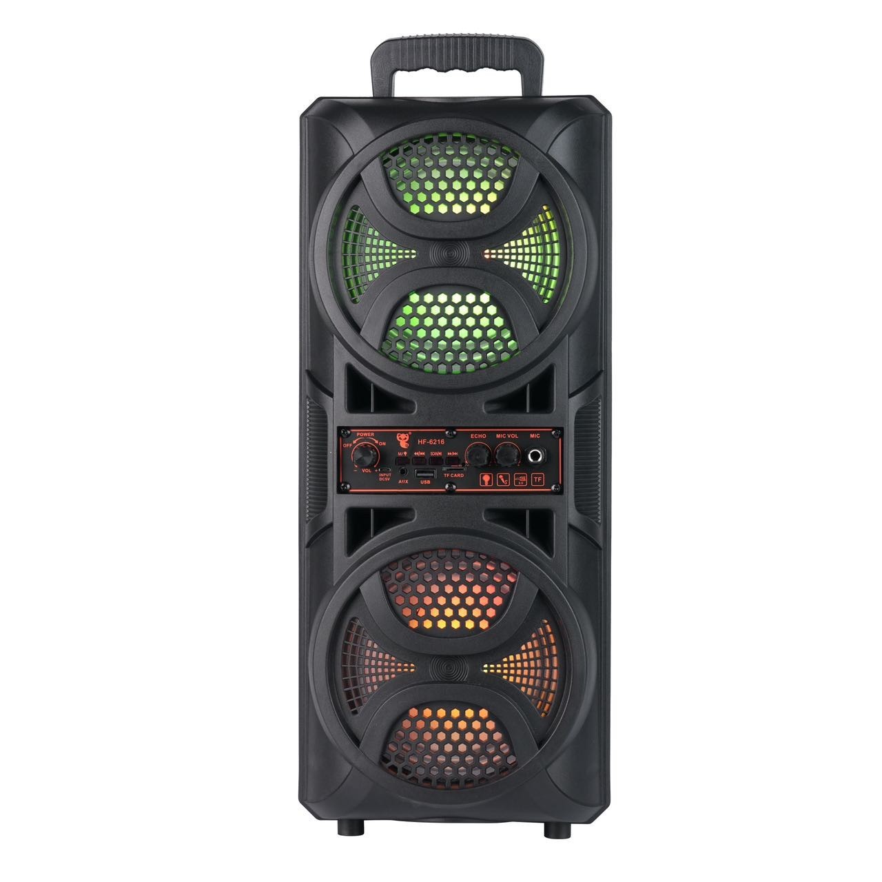 Dual 6.5-inch RGB Square Dance Speaker – 16 W Large Volume, Card/USB/Bluetooth