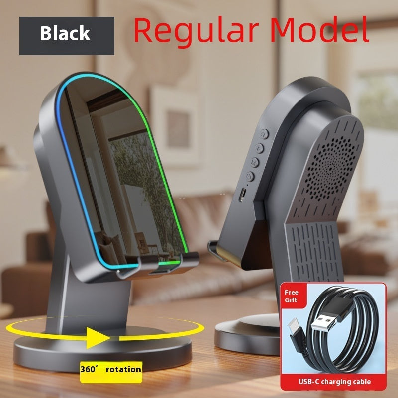 3-in-1 Induction Speaker Stand — Place & Play + Bluetooth + Adjustable Bracket